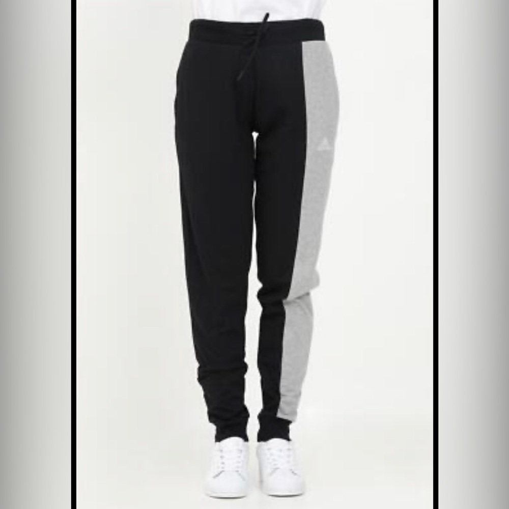 Adidas Colorblock Black and Gray Joggers- Small